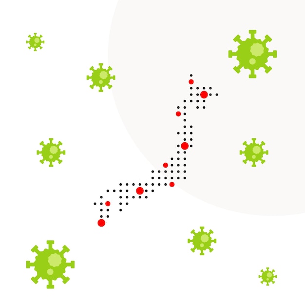 Japan gepunktete Karte des Corona-Virus
