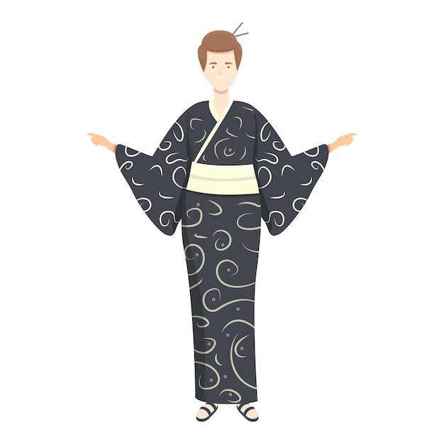 Vektor japan-kimono-symbol-cartoon-vektor asiatisches kostüm hochzeitsmode