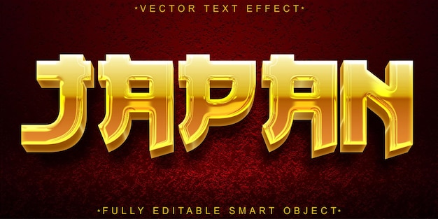 Japan Orange Vector Vollständig bearbeitbares Smart Object Text-Effekt
