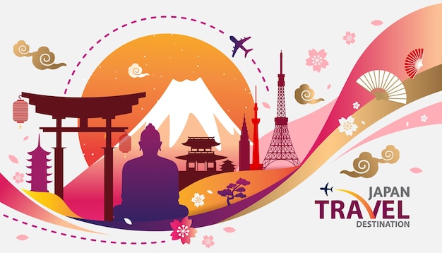 japan-reiseziel-vektorillustration