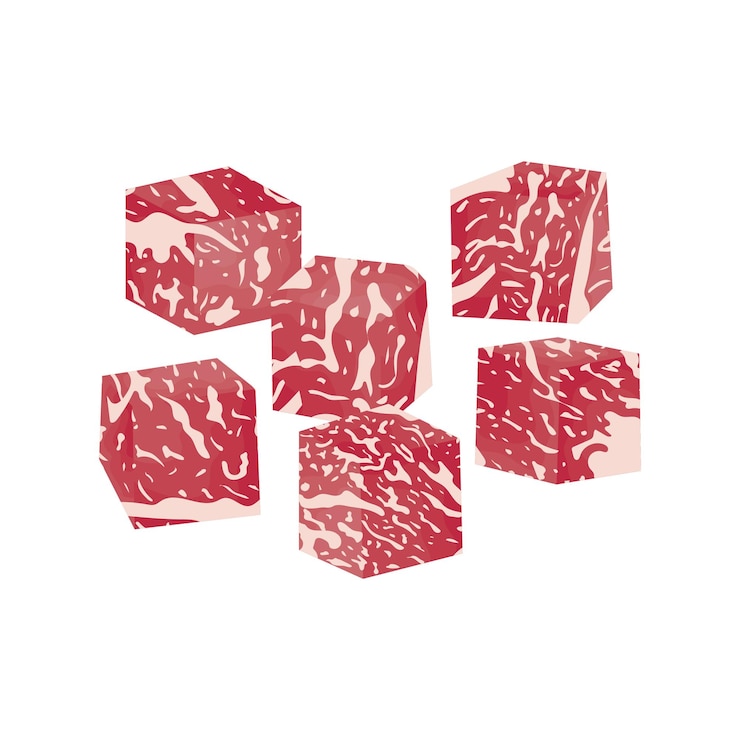 Vektor japanisch menü würfel grill saikoro rind wagyu koch niedlich cartoon lebensmittel mahlzeit fleisch metzger küche bbq