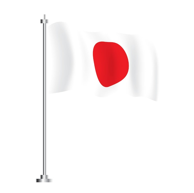 Japanische Flagge isoliert Wellenflagge von Japan Country Vector Illustration