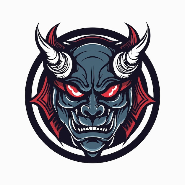 Japanische Oni Hannya-Maskenillustration