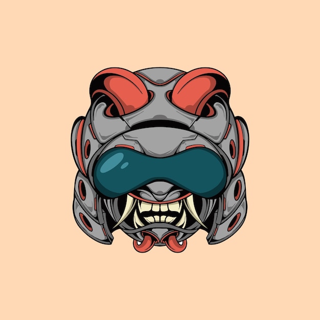 Japanische oni-maske helm-illustration