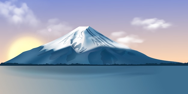 Japanische Park-Hintergrundillustration im realistischen Stil