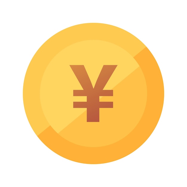 Japanische Yen-Münze Symbol flache Vektorgrafiken mit Zeichen von Franc isoliert auf weiß