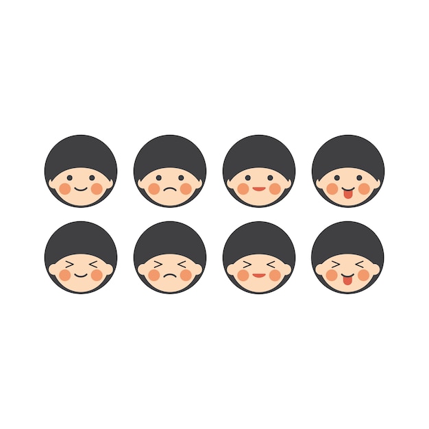 Japanischer chibi emoji zeichensatz