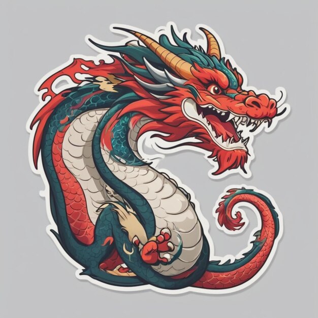 Vektor japanischer drachen-cartoon-vektor-hintergrund