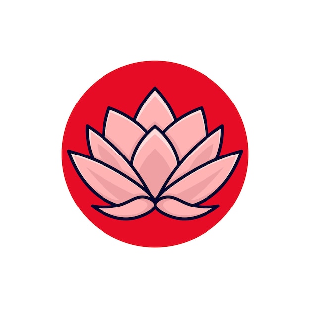 Japanischer lotus mit japan-flaggenhintergrund