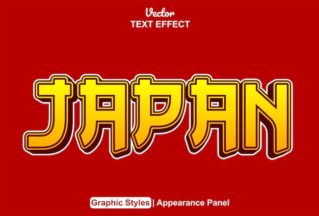 Japanischer Texteffekt mit orangefarbenem Grafikstil und bearbeitbar
