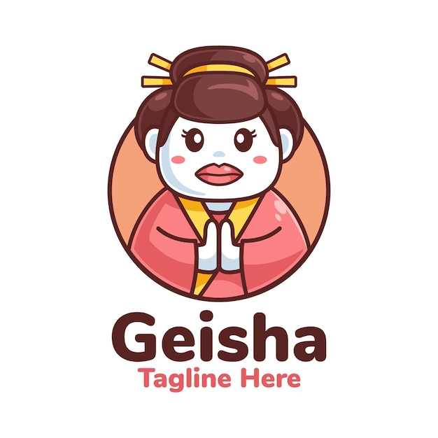 Vektor japanisches geisha-kimono-logo-design