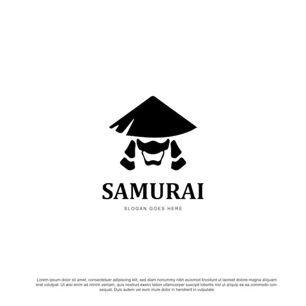 Japanisches samurai-krieger-logo-design