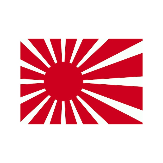 Vektor japanisches sonnenflaggenzeichen japan-tag nationales symbol von japan japanische nationalflagge, flagge der aufgehenden sonne.