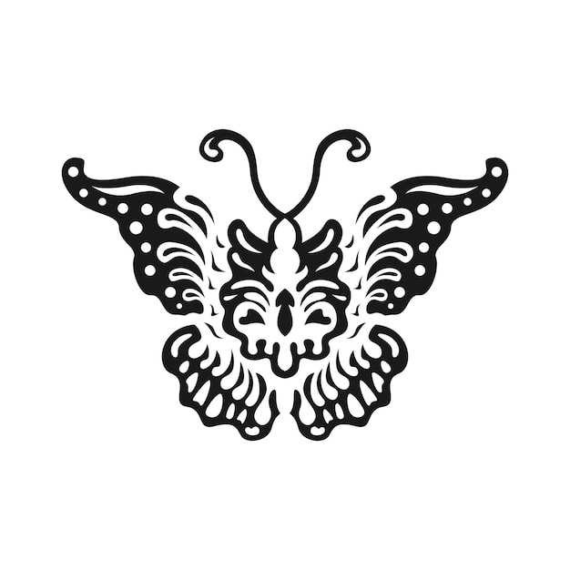 Javanische batik-schmetterlingssymbol-vektorbildillustration