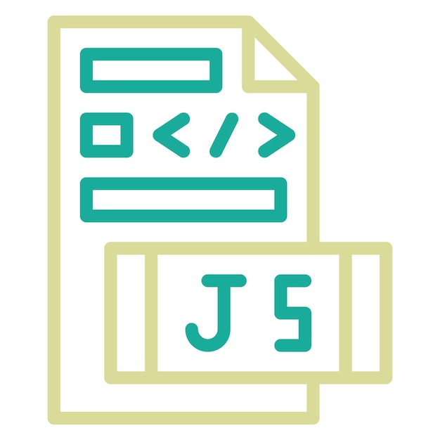Javascript Dateivektor-Ikonen-Illustration des Codierungs- und Entwicklungs-Ikonensets