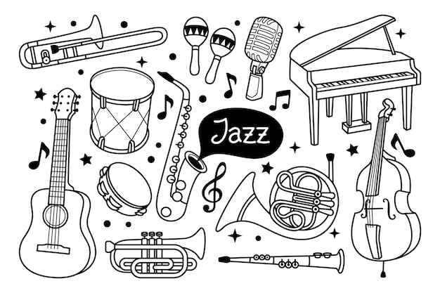 Vektor jazz-doodle-illustration