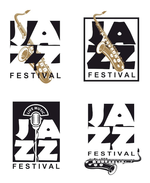 Vektor jazz-festival-poster-set