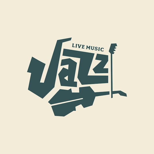 Jazz-musik-party-logo-typografie und abzeichen-design