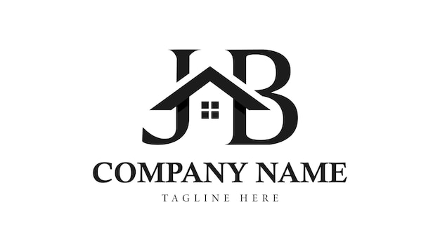 Jb-immobilienhaus oder hausbrief-logo-designvorlage