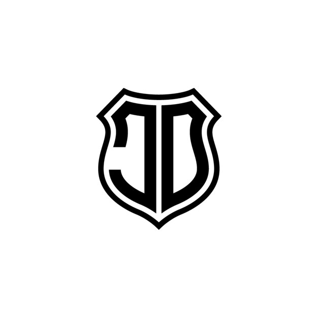 JD-Monogramm-Logo-Design Buchstaben-Text-Namen-Symbol Monochrom-Logotyp-Alphabet-Zeichen-Einfach-Logo