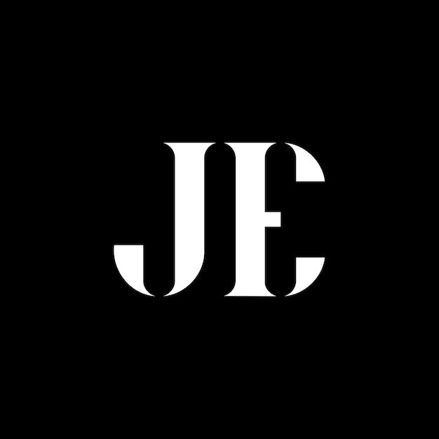 JE JE Buchstaben-Logo-Design Anfangsbuchstaben JE Großbuchstaben-Monogramm-Logo weiße Farbe JE-Logo JE-Design JE J Ex9