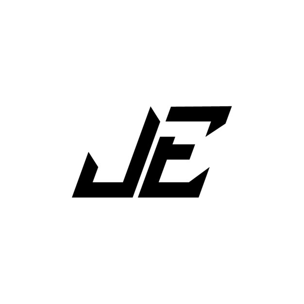 JE Monogramm Logo Design Buchstaben Text Name Symbol Monochrom Logotyp Alphabet Zeichen Einfaches Logo