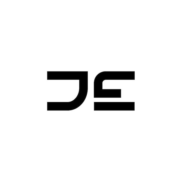 JE Monogramm Logo Design Buchstaben Text Name Symbol Monochrom Logotyp Alphabet Zeichen Einfaches Logo