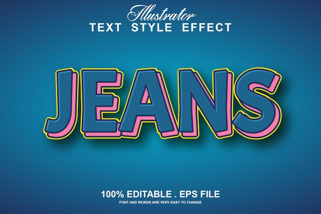 Vektor jeans-texteffekt bearbeitbar