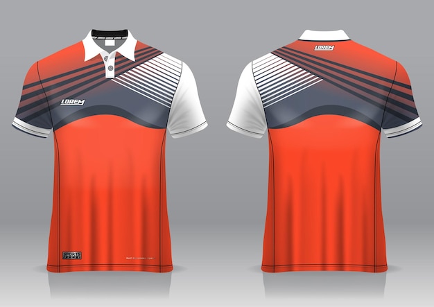 Jersey golf, vorder- und rückansicht, sportliches design und fertig zum bedrucken auf stoff und texlite