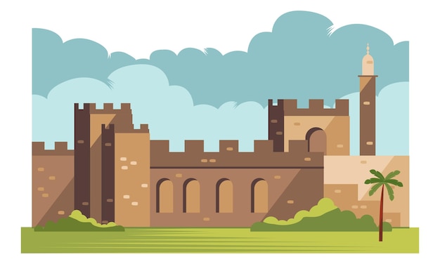 Jerusalem Alte Stadt Israel Der Tower Of David Vektor-Illustration
