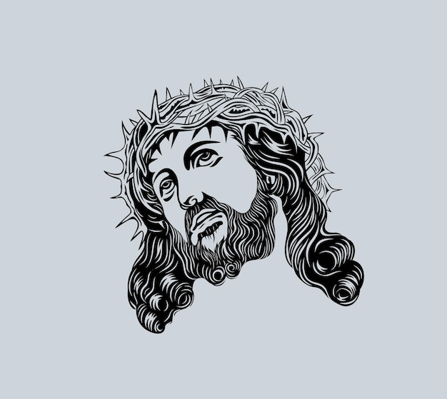 Vektor jesus christus gesichtskunst-vektordesign