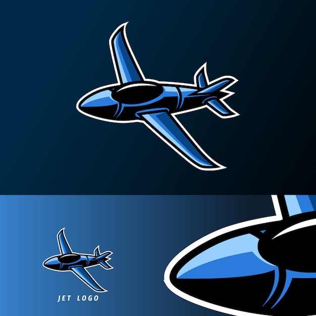 Jet-Flugzeug-Kriegssoldat-Maskottchensport-Spielesport-Logoschablone für Kaderteamverein