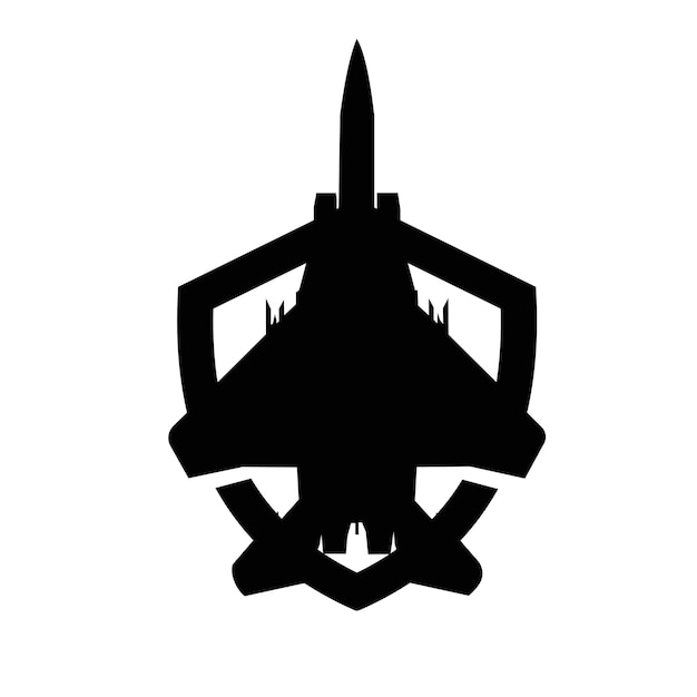 Vektor jet-kämpfer-schild-logo-symbol