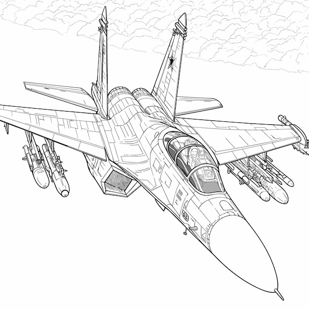 Jet-kampfflugzeug oder militärflugzeug isoliert auf weißem hintergrund flugzeuge design