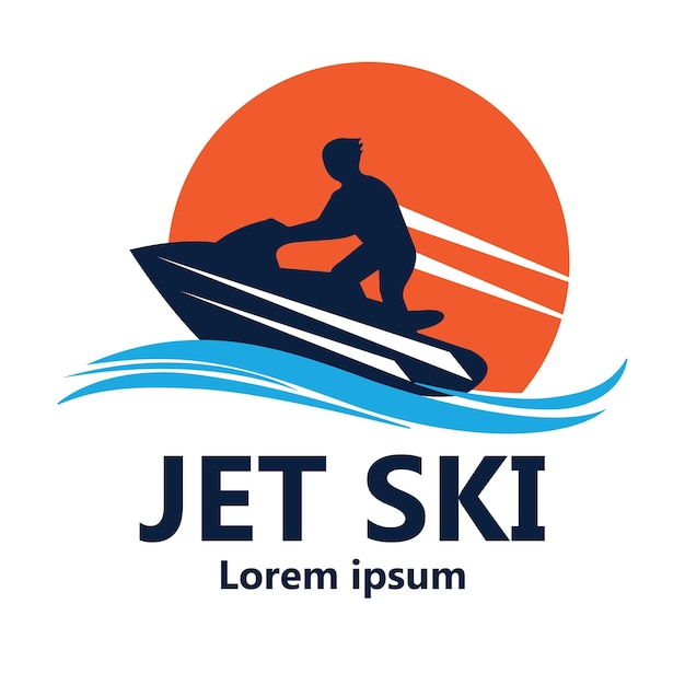 Jet ski racing extremsport-vektorillustrationsdesign für das event-logo und das t-shirt-design