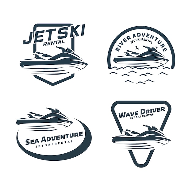 Jet ski vermietung logo vorlage