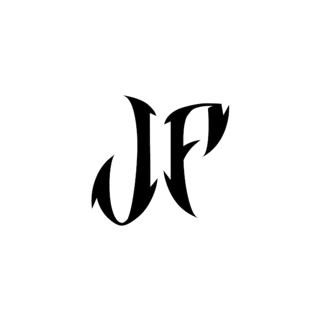 JF Monogramm Logo Design Buchstabe Text Name Symbol Monochrome Logo Alphabet Zeichen einfaches Logo