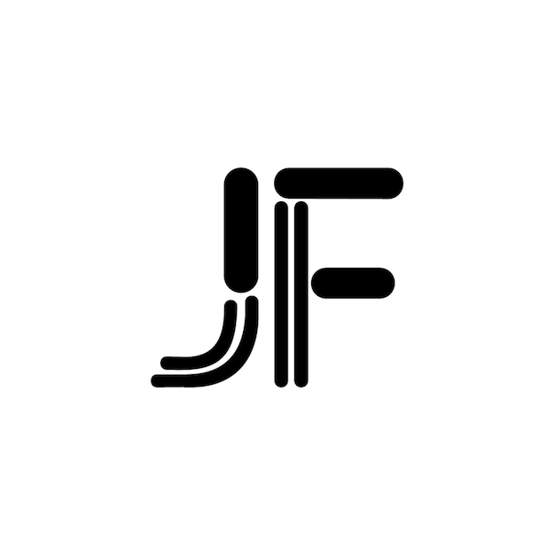JF Monogramm Logo Design Buchstaben Text Name Symbol Monochrom Logotyp Alphabet Zeichen Einfaches Logo