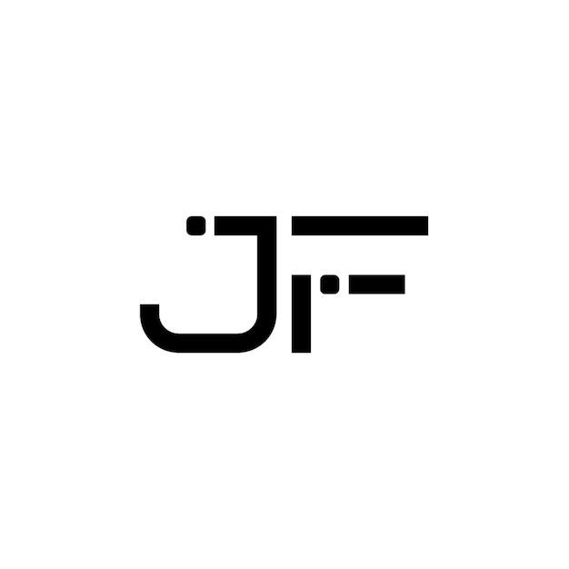 JF Monogramm Logo Design Buchstaben Text Name Symbol Monochrom Logotyp Alphabet Zeichen Einfaches Logo