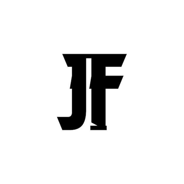 JF Monogramm Logo Design Buchstaben Text Name Symbol Monochrom Logotyp Alphabet Zeichen Einfaches Logo
