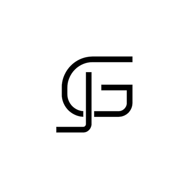 JG-Monogramm-Logo-Design, Buchstabe, Text, Name, Symbol, monochromes Logo, Alphabet-Zeichen, einfaches Logo