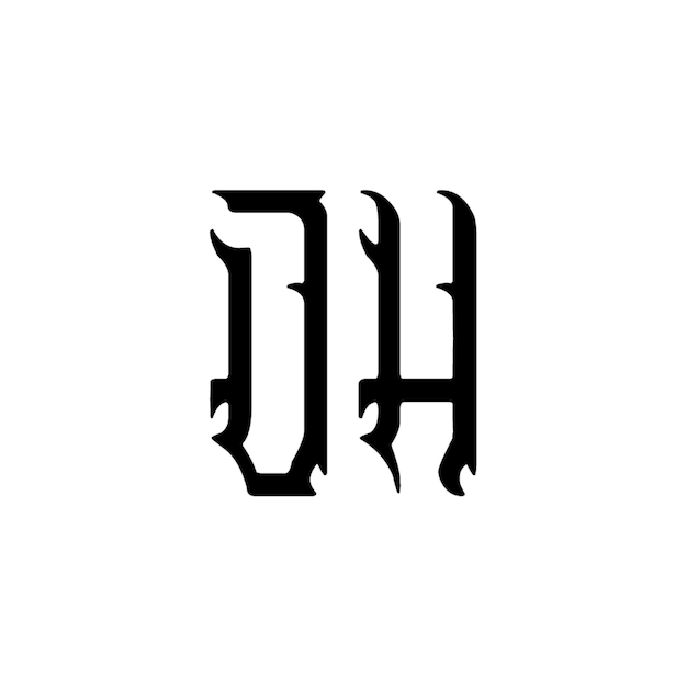 JH Monogramm Logo Design Buchstaben Text Name Symbol Monochrom Logotyp Alphabet Zeichen Einfaches Logo