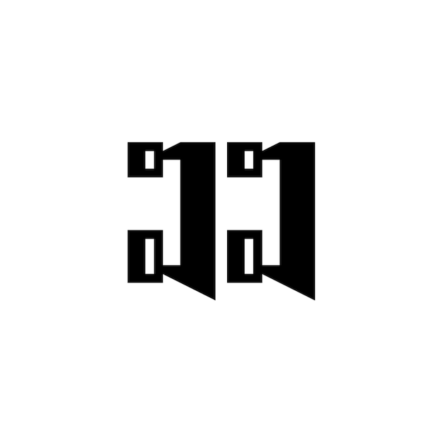 JJ-Monogramm-Logo-Design, Buchstabe, Text, Name, Symbol, einfarbig, Logo, Alphabet, Zeichen, einfaches Logo