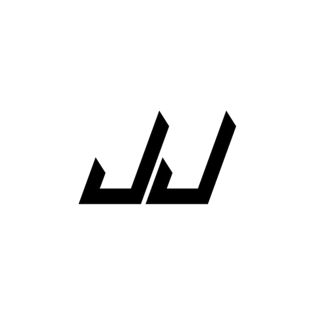JJ-Monogramm-Logo-Design, Buchstabe, Text, Name, Symbol, einfarbig, Logo, Alphabet, Zeichen, einfaches Logo