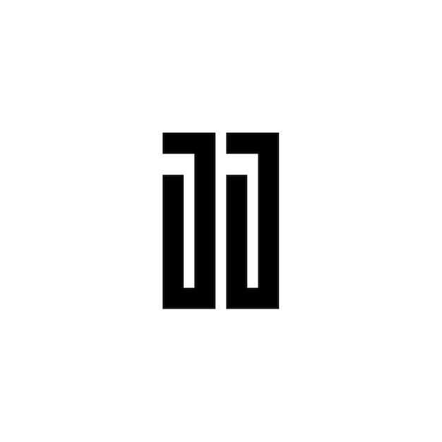 JJ-Monogramm-Logo-Design, Buchstabe, Text, Name, Symbol, einfarbig, Logo, Alphabet, Zeichen, einfaches Logo