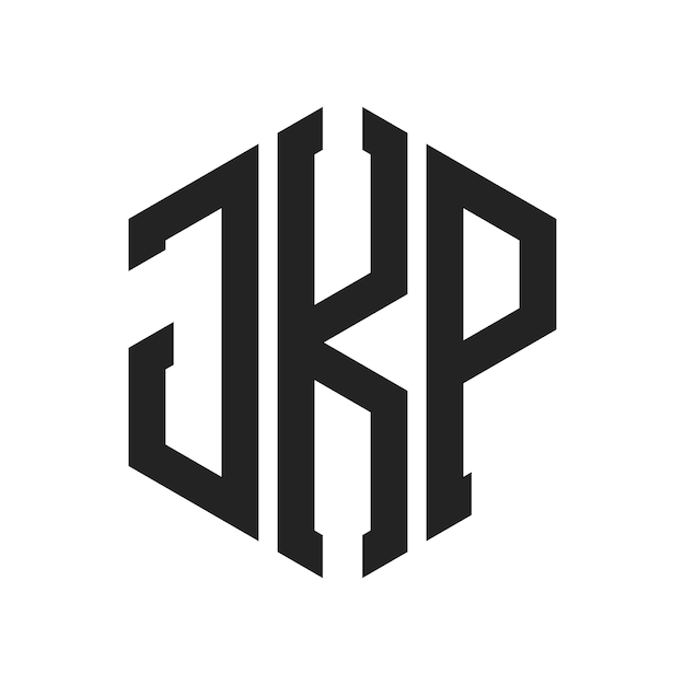 JKP-Logo-Design Anfangsbuchstaben JKP-Monogramm-Logo in sechseckiger Form