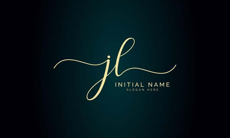 Vektor jl erste handschriftliche signatur-logo-design