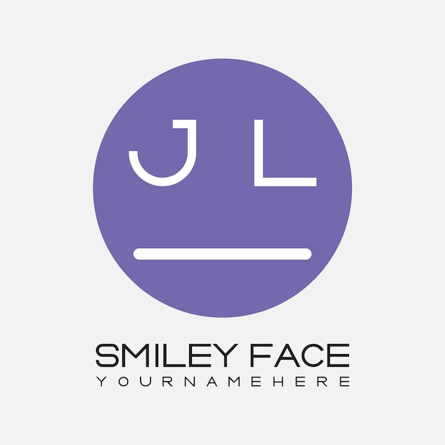 JL-Initialmonogram für das Smiley-Logo mit kreisförmigem Design