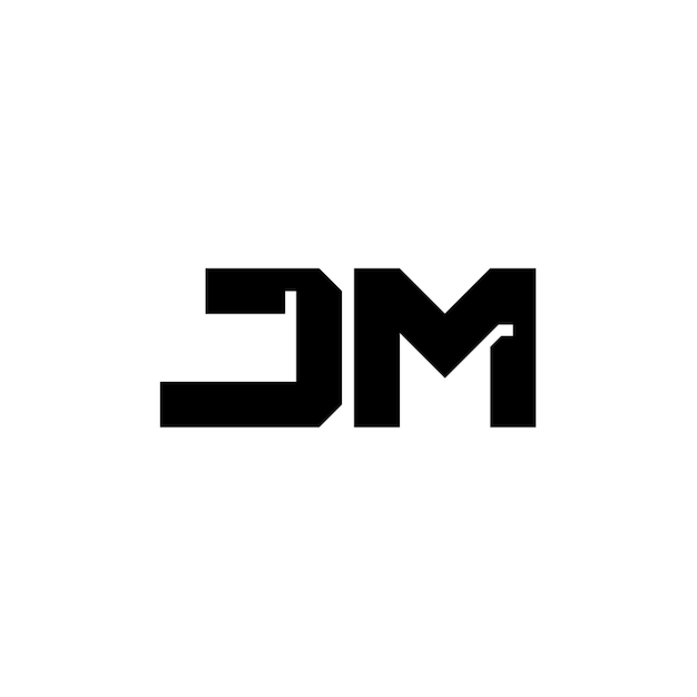 JM-Monogramm-Logo-Design, Buchstabe, Text, Name, Symbol, einfarbig, Logo, Alphabet, Zeichen, einfaches Logo