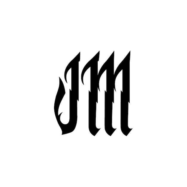 JM-Monogramm-Logo-Design, Buchstabe, Text, Name, Symbol, einfarbig, Logo, Alphabet, Zeichen, einfaches Logo